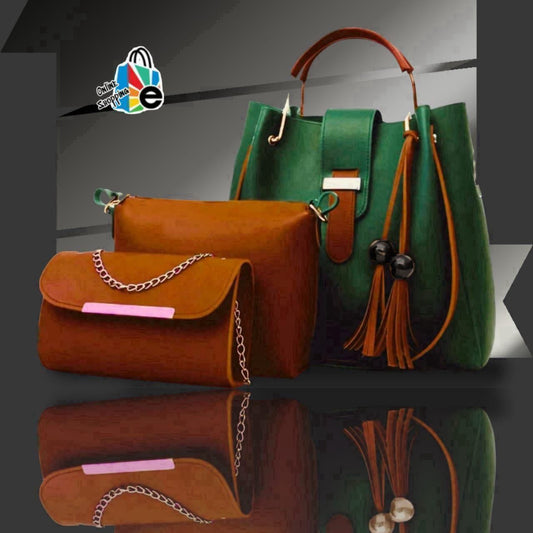 3 PCS HIGH QUILTY LEATHER BAGS